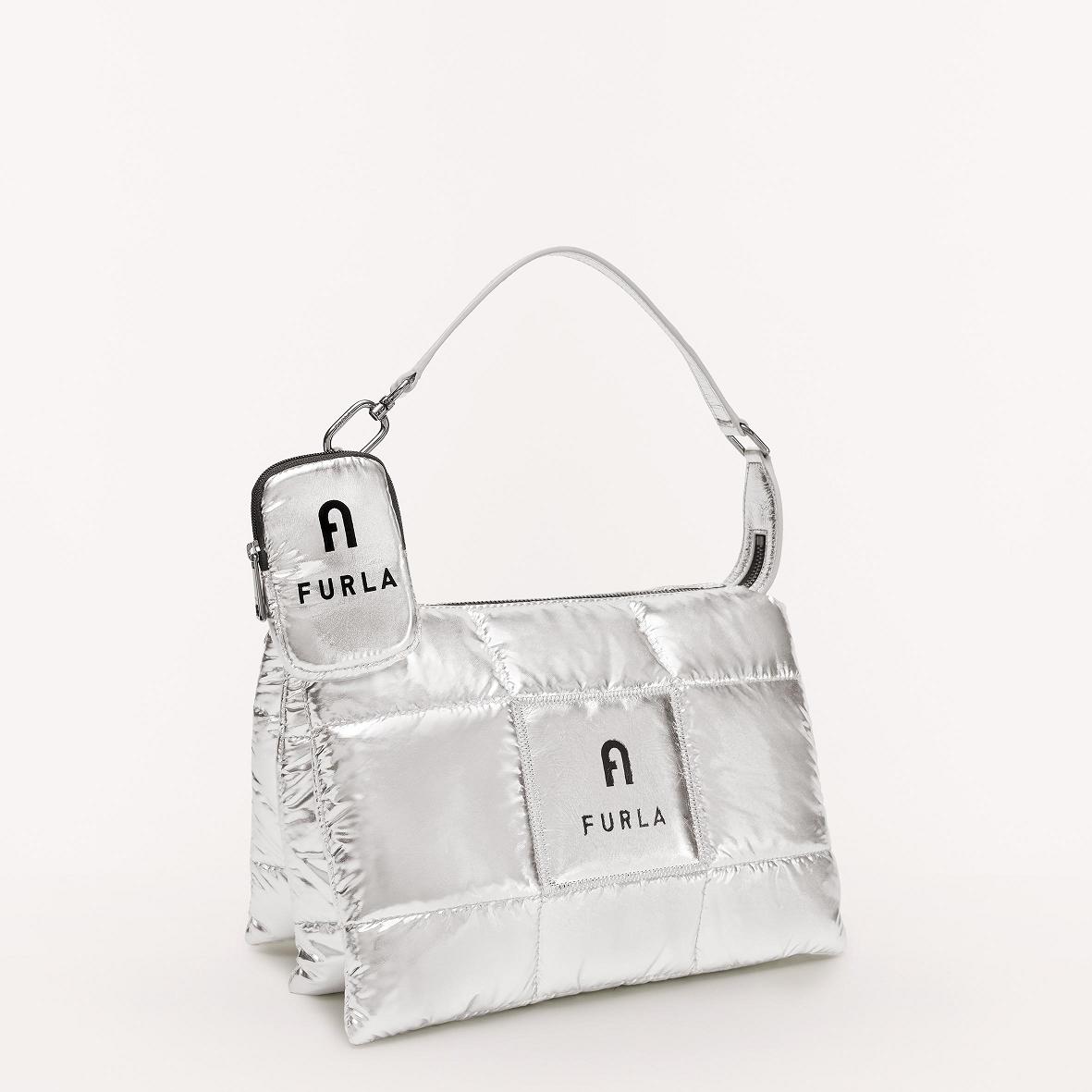 Bolsos De Hombro Furla Colombia - Piuma Bolsos Mujer Plateadas 056297KPS